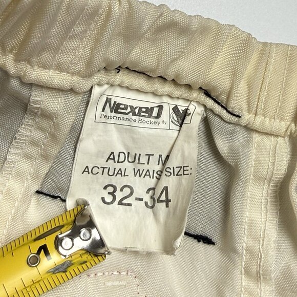 Vintage Nexed Hockey Pants Mens 32-34 (36x26) White Belted Activewear - Picture 9 of 12